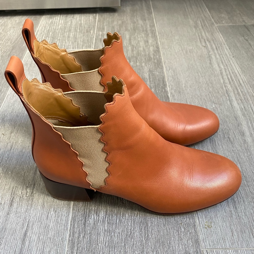 Chloe Camel Leather boots.